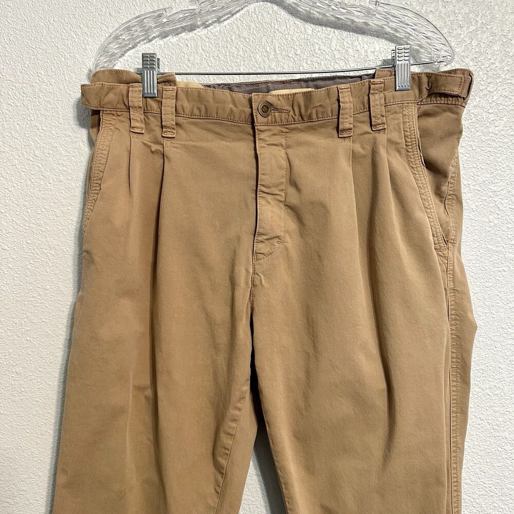 Territory Ahead Men 33/32 Beige Pleated Front Straight Leg Casual Chinos Pants - Picture 2 of 15